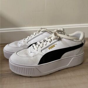 Puma White and Black Platform Shoes